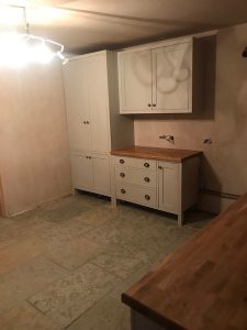 Bay Joinery - Swansea Joinery Service - Kitchens - White Finish Bespoke Kitchen Wooden Worktops 1